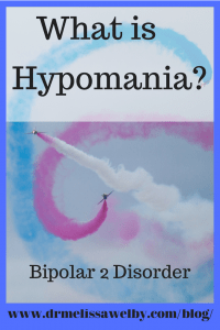 What is hypomania? When people think of bipolar disorder they often think of mania and the extremes that can happen in Bipolar 1. Bipolar 2 is a milder (yet still uncomfortable!) form of bipolar. People with Bipolar 2 Disorder experience hypomania. Learn about the symptoms with examples from someone who experienced it.